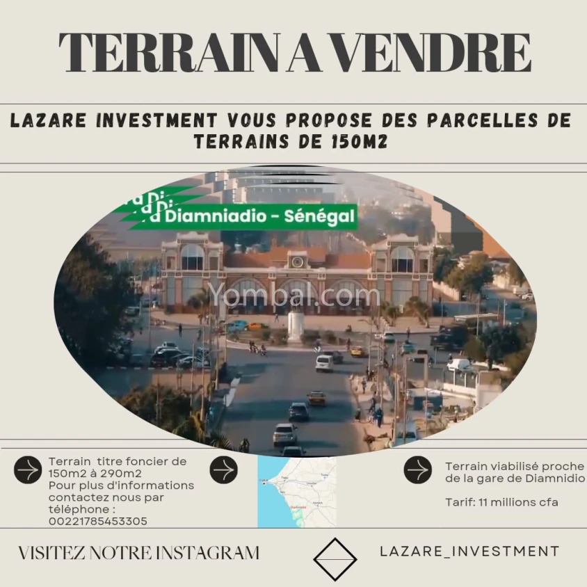 PARCELLE DE TERRAINS À VENDRE À DIAMNIADIO